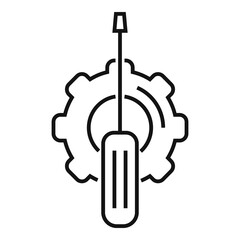 Engineer screwdriver icon, outline style