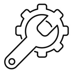 Fototapeta premium Engineer key gear icon, outline style