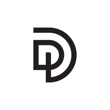 Initial letter D or DD logo design, minimalist style vector, line art symbol