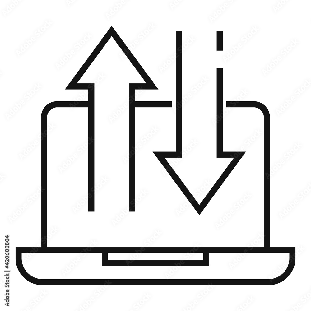 Wall mural Engineer data laptop icon, outline style