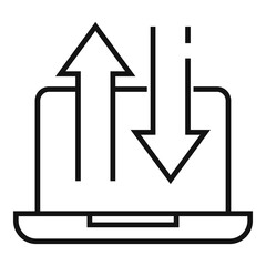 Engineer data laptop icon, outline style