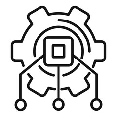 Web engineering icon, outline style