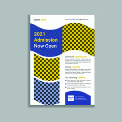 School Admission Leaflet Flyer Template Design