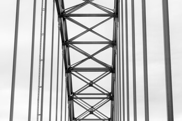 USA, Oregon, Newport. Yaquina Bay Bridge support structure.