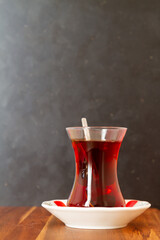 a cup of tea in traditional glass