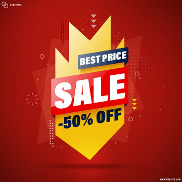 Best price slae banner template design for web or social media, - 50% off.