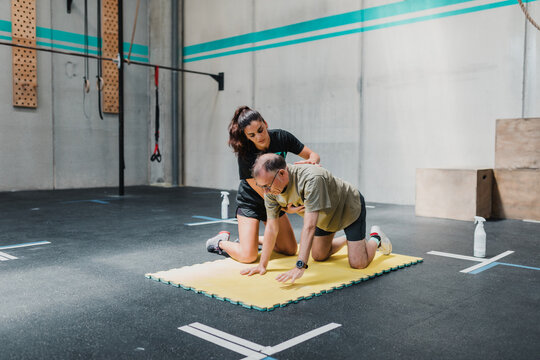 Teacher doing rehabilitation with a patient