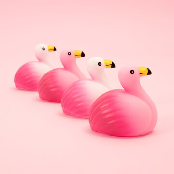 Rubber flamingos
