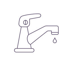 Water tap line icon