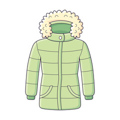 Olive green winter jacket isolated © ghrzuzudu