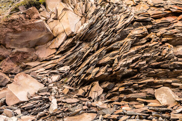 USA, Oregon, Crater Lake National Park. Close-up of shale rock.