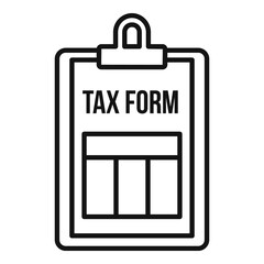 Tax form clipboard icon, outline style