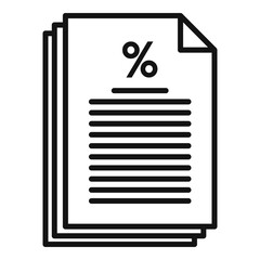 Tax papers icon, outline style