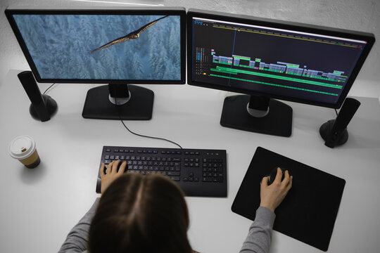 Video editing suite setup - top view