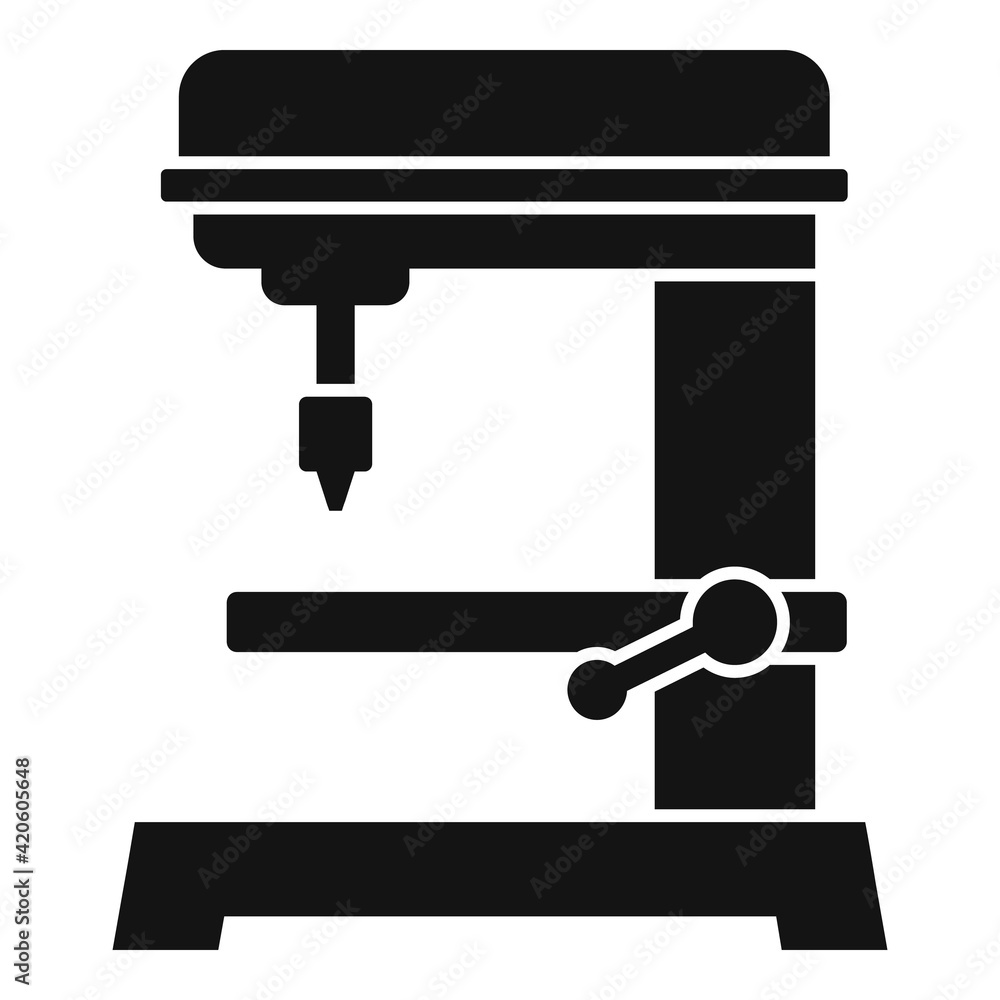 Poster automated milling machine icon, simple style