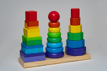 geometric stacker toddler toy blue colors dame