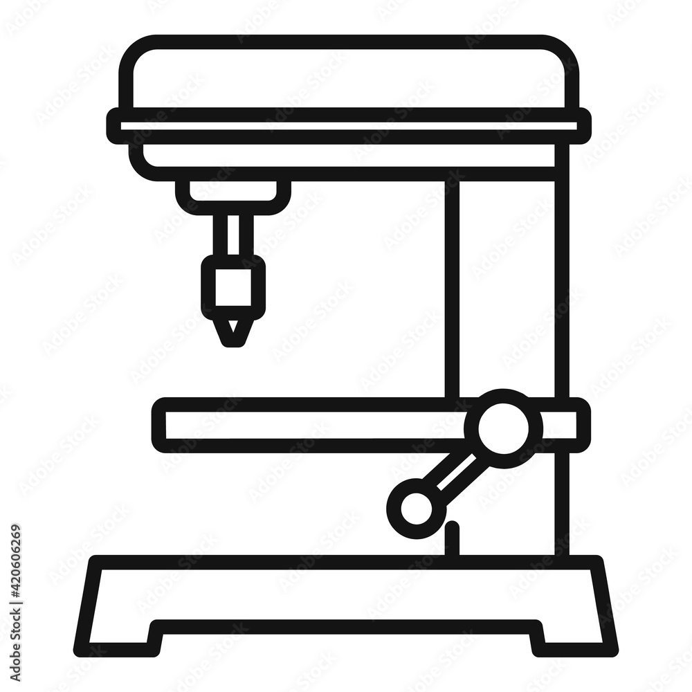 Poster Automated milling machine icon, outline style