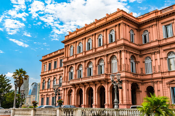 Fototapeta na wymiar The Pink House, Government building in Buenos Aires, Argentina