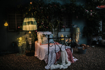 Romantic night scenery outside