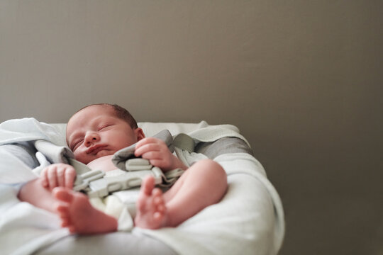 Newborn resting in carriage