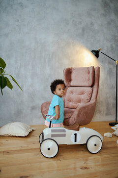 little girl playing and spending time at home