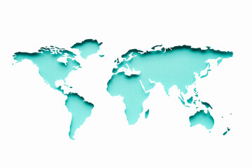 World map made of paper