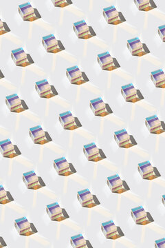 Vertical pattern from glass colorful cubes.