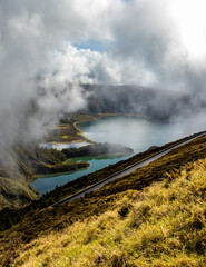 Lagoa do Fogo lake, Azores travel destination, amazing landscape.