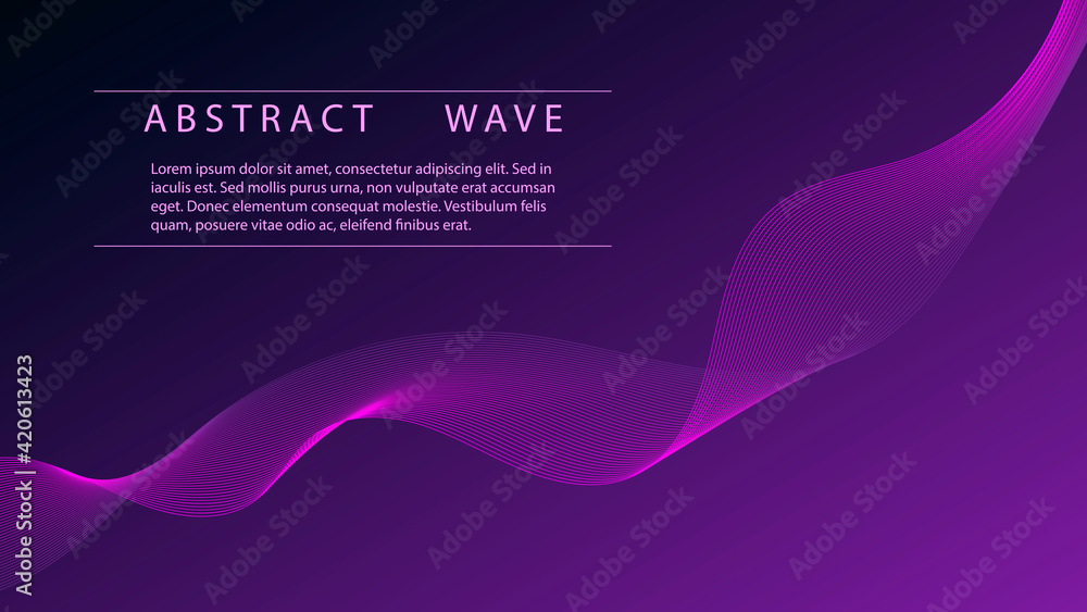 Poster abstract vector wave. modern equalizer. futuristic dynamic wave in grey background .vector illustrat