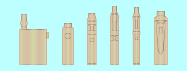 set of vaporizer cartoon icon design template with various models. vector illustration isolated on blue background