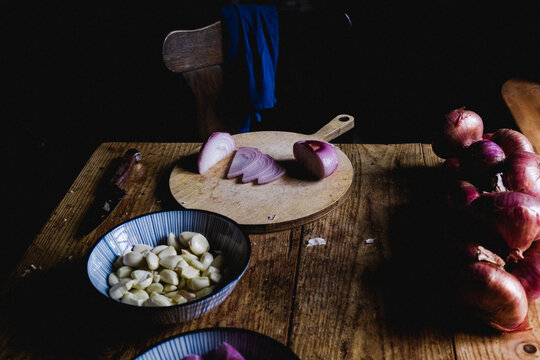 onions and garlic