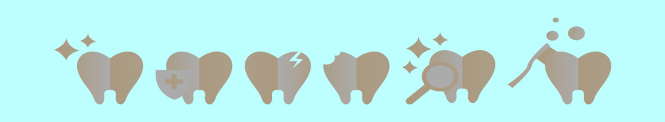 set of dentist tools cartoon icon design template with various models. vector illustration isolated on blue background
