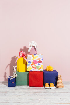 Colorful gifts and toys