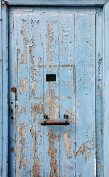 Old blue door in France