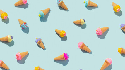 Various Ice cream cone
