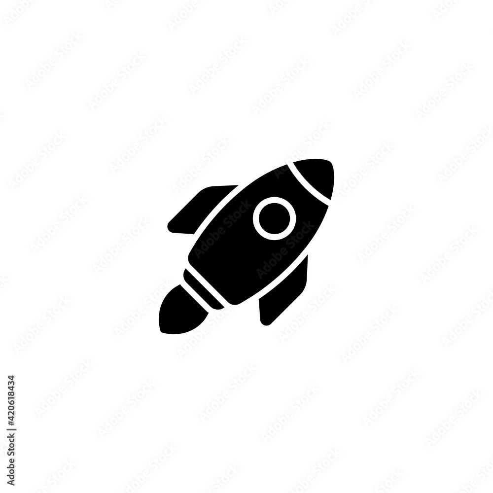 Poster rocket icon vector for computer, web and mobile a
