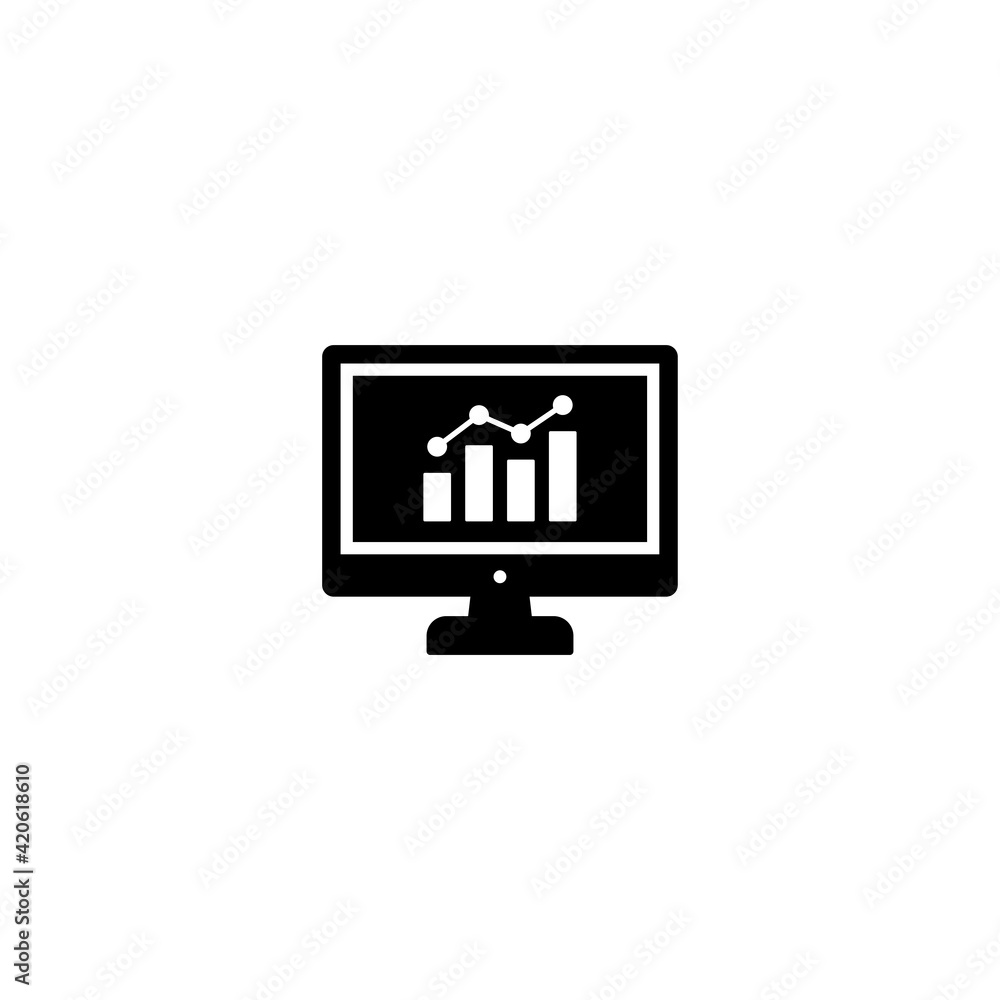 Poster monitor with graph for computer, web and mobile apps