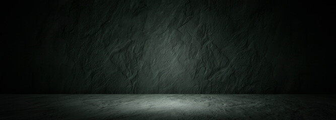 Black, dark and gray abstract stone wall,studio room gradient background.