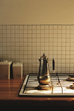 Espresso maker on the stove