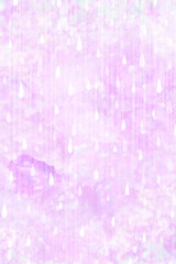 水滴と雨模様と紫色の紫陽花みたいな背景　縦