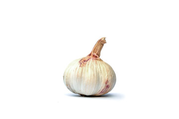 Raw garlic isolated on white background.