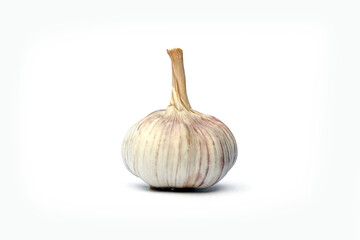 Raw garlic isolated on white background.