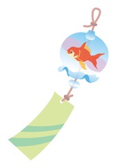 夏の風鈴のイラスト