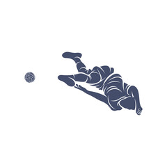 Player takraw soccer design vector illustration, Creative Takraw soccer logo design concept template, symbols icons