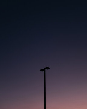 light pole during sunset