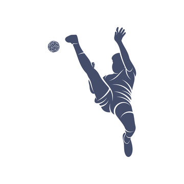 Player takraw soccer design vector illustration, Creative Takraw soccer logo design concept template, symbols icons