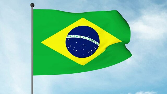 The flag of Brazil, Verde e amarela, Auriverde, is a blue disc depicting a starry sky inscribed with the national motto "Ordem e Progresso", within a yellow rhombus, on a green field