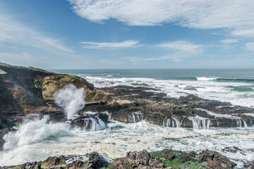 Oregon, Siuslaw National Forest, Cape Perpetua, Cook's Chasm and Spouting Horn