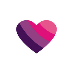Cute heart logo icon design, purple pink love symbol - Vector