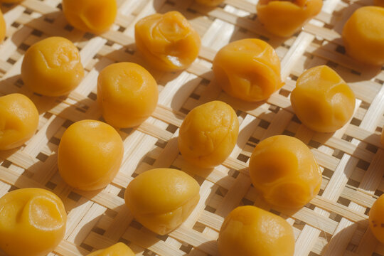 Salted Plums, called Ume Boshi on the Flat Colander